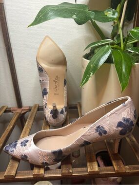 Charles by Charles David Blush Pink Pumps with Navy Floral Print